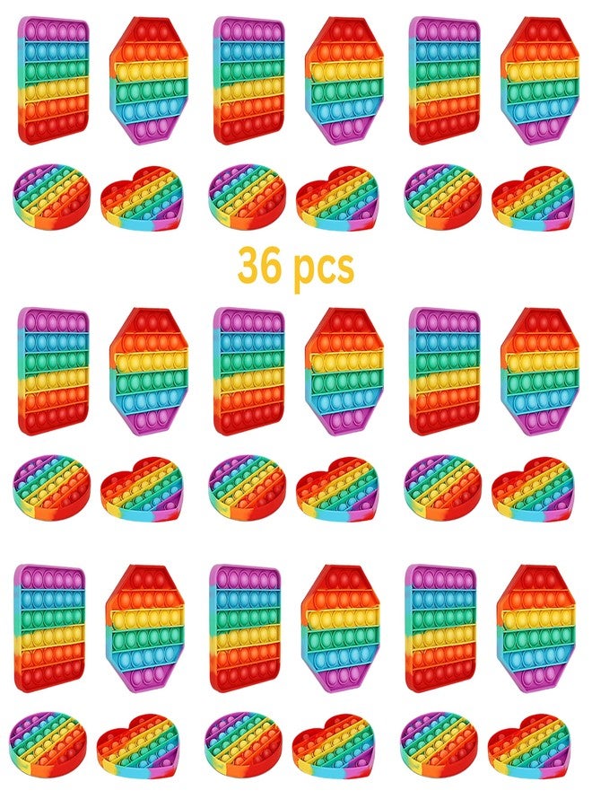 Lefan Silicone Poppet Kit for Kids Pack of 36 Pop It Fidget Push Pop Bubble Fidget Sensory Silicone Stress Relief Sensory Toy for Kids and Adults Return Gifts for Kids pop it Toys for Kids for Return Gift - Image 1